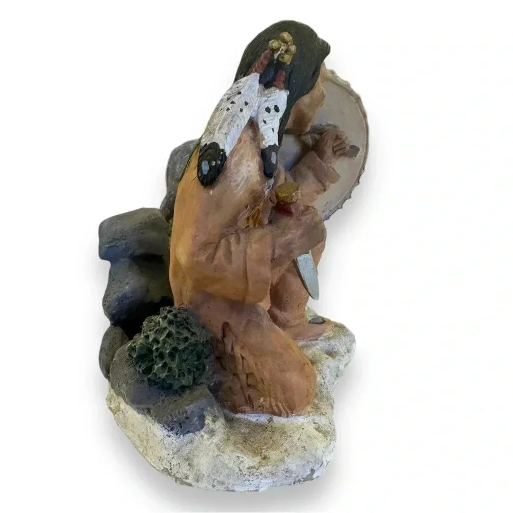 Vintage Old West Visions Limited Edition Indian and Wolf Sculpture